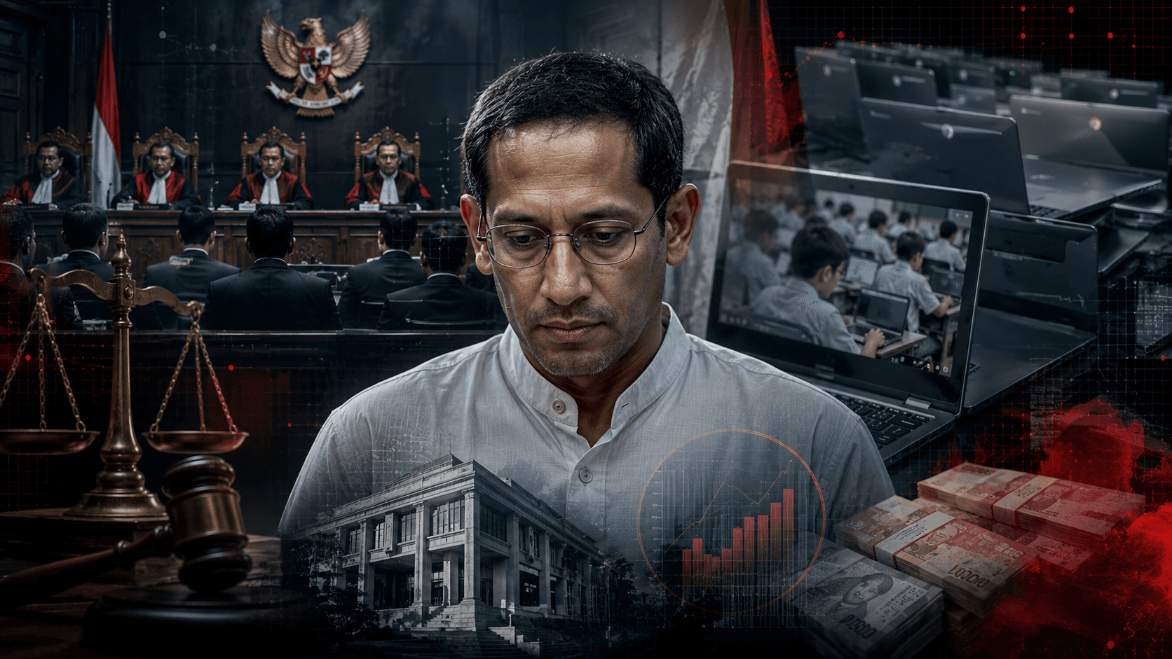 Nadiem Makarim di persidangan